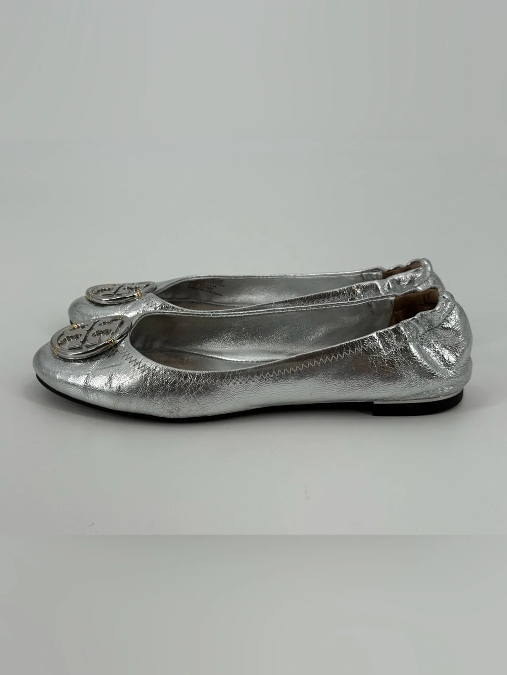 Tory Burch Minnie Travel Metallic Ballet Flats 6.5